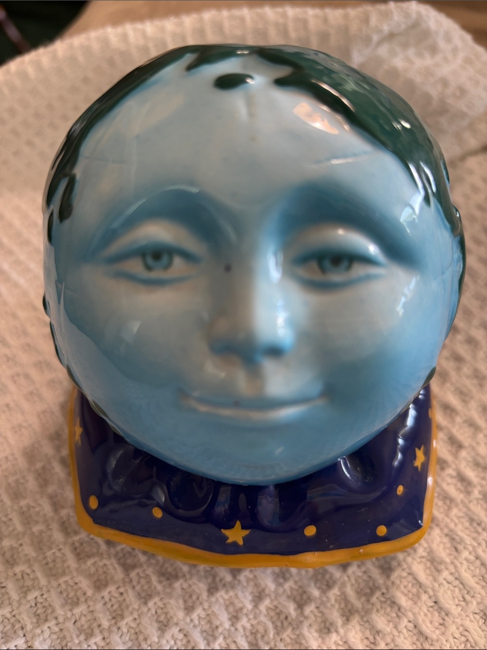 CLAY ART Ceramic  Bank with Globe/Earth Design on Starry Base